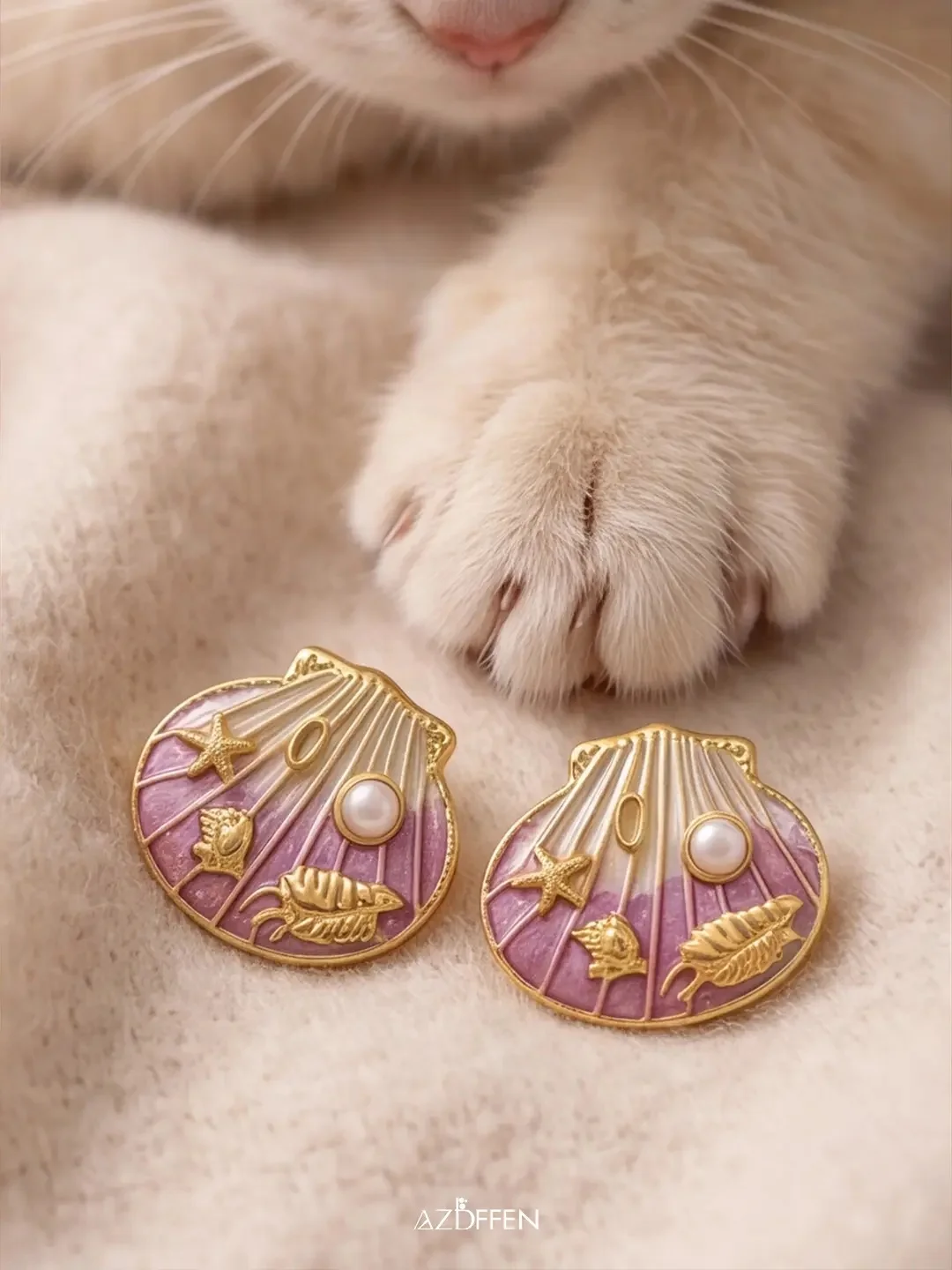 Pearly shell earrings